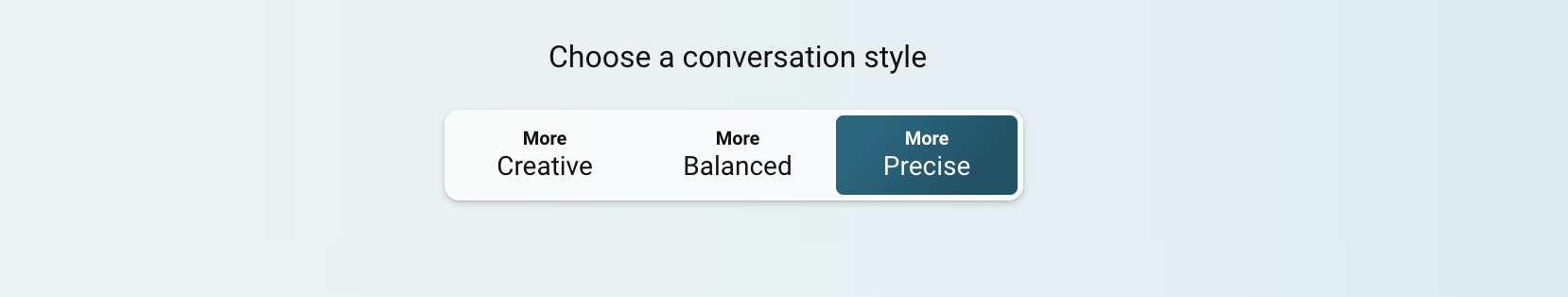Bing Chat conversation options