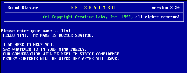 Dr Sbaitso