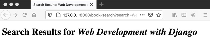Figure 1.52: Searching for Web Development with Django 