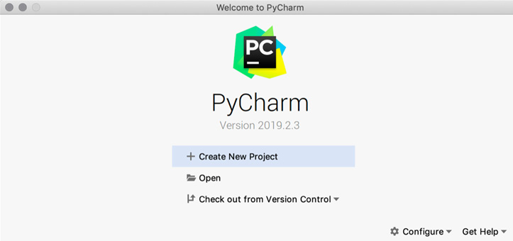 Figure 1.11: PyCharm welcome screen 