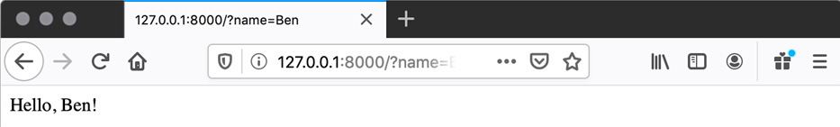 Figure 1.27: Setting the name in the URL 