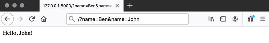 Figure 1.28: Setting multiple names in the URL 