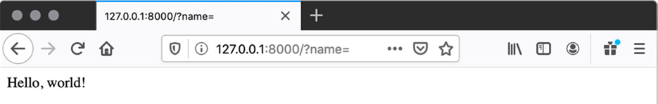 Figure 1.29: No name set in the URL 
