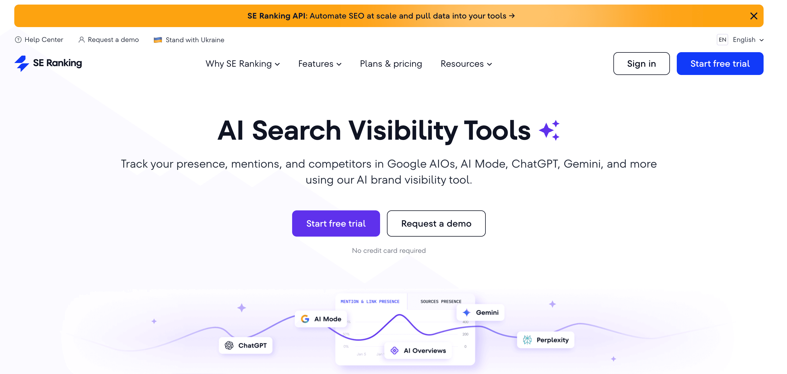 SE Ranking's AI Search Visibility Tracker