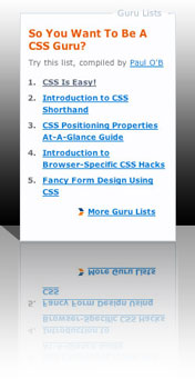 The articles that comprise the CSS Guru List