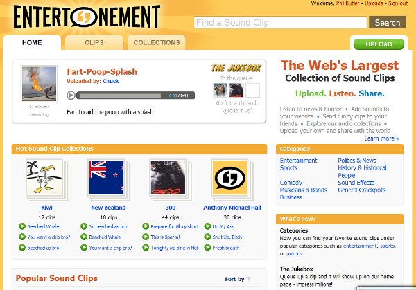 Basic and useful, Entertonement is not overwhelming as a site.