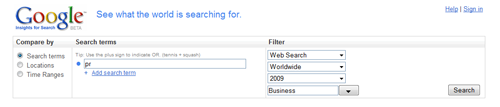 Google Insight for Search.