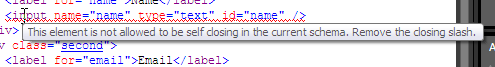 Closing slashes are invalid in HTML 4