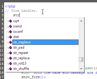 Typing ahead for a string function