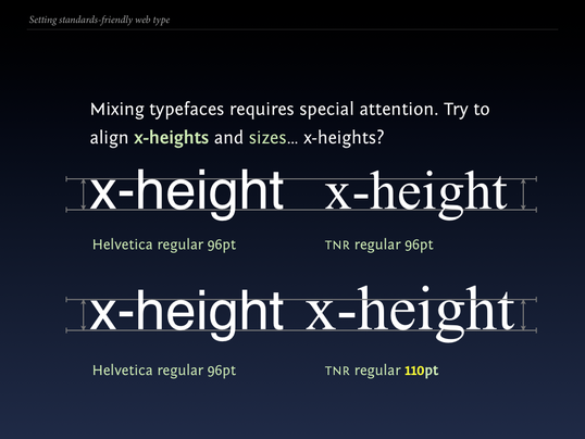 Slide 88 from Standards friendly web type: x-heights