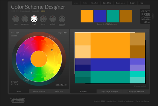 Fig. 2, Color Scheme Designer 3—the author’s pick