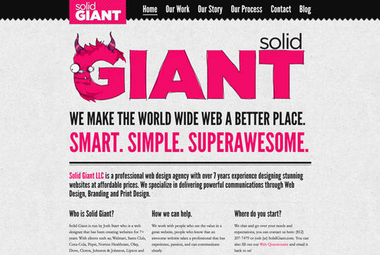 Fig 2, The Solid Giant website contrasts color effectively