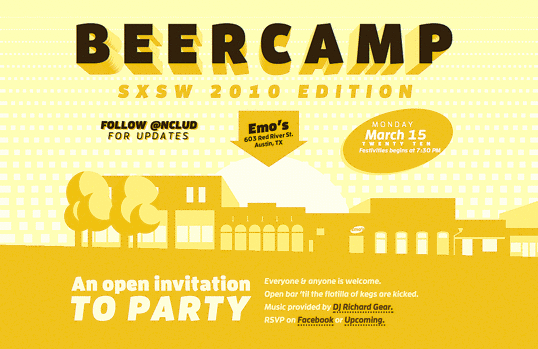 The BeerCamp 2010 homepage: a tiny piece of SXSW history