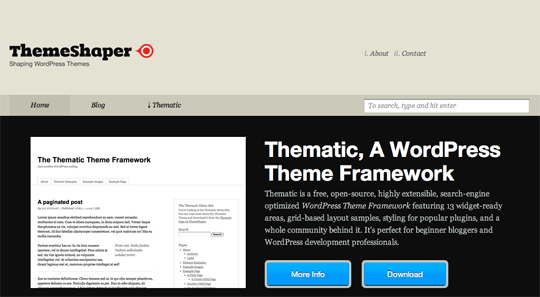 ThemeShaper uses a Thematic child theme