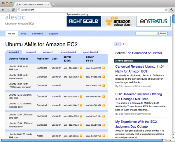 Ubuntu AMIs on alestic 