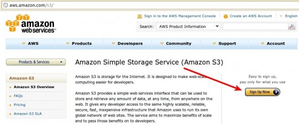 Simple Storage Service page