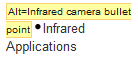 Bullet point with an ALT attribute of ‘Infrared camera bullet point'