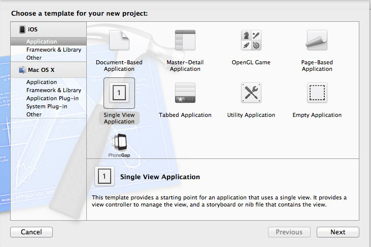 Create a new project in Xcode 4