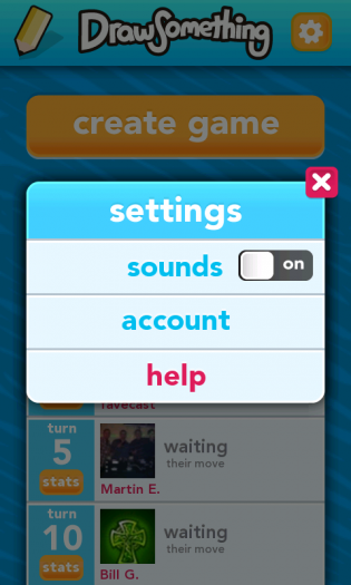 Como eu escolho a dificuldade do jogo? — Draw Something With Friends Centro  de Apoio