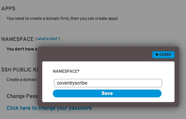 create a namespace