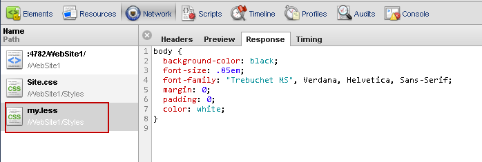 .net mvc less web essentials vs dot less