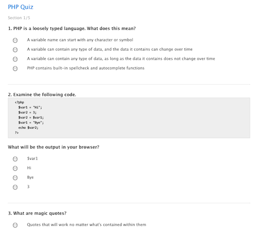 Take the PHP & MySQL Quiz