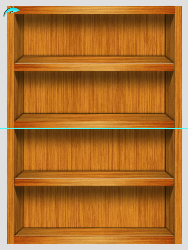 Wooden Bookshelf Mockup 