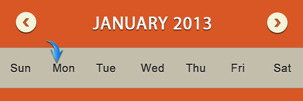 2013 calendar UI