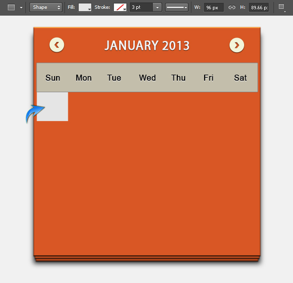 2013 calendar UI