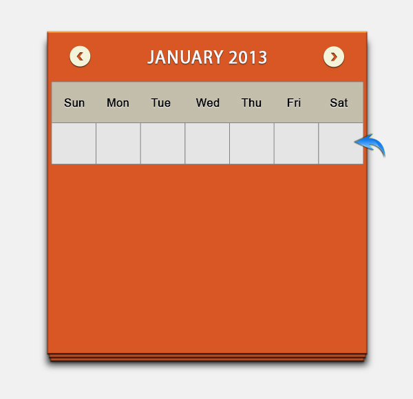 2013 calendar UI