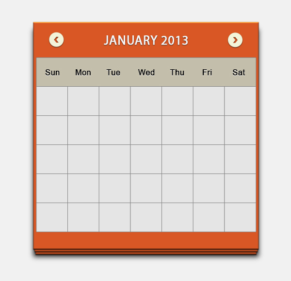 2013 calendar UI