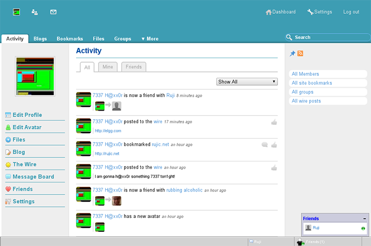 Activity page after 