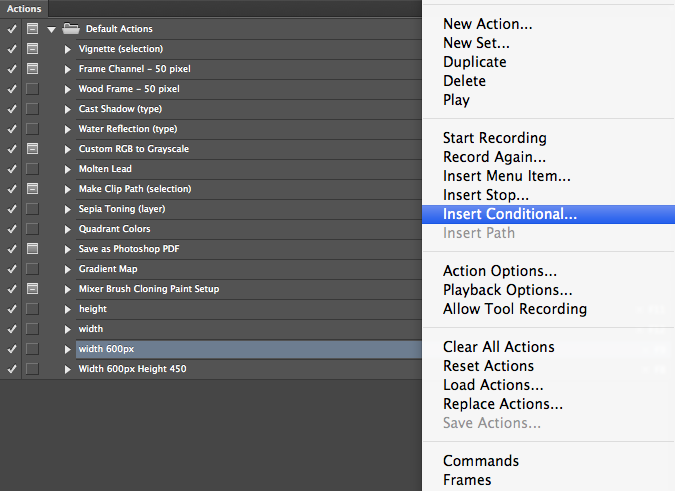 Photoshop Actions Conditional Photoshop Actions