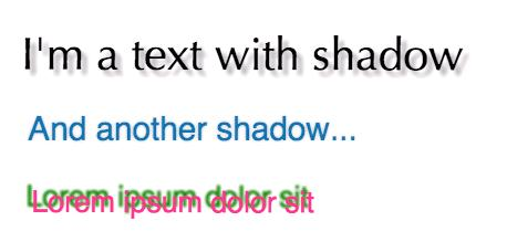 Examples of Text Shadows fontStyle