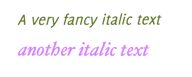Examples of Italic Font Styles