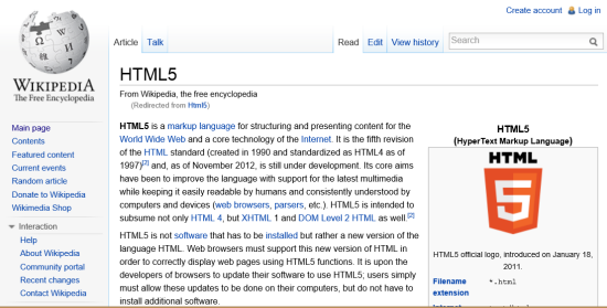Wikipedia on a 800-px wide monitor