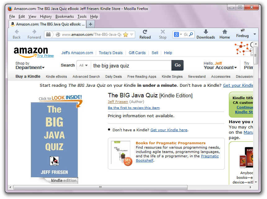 The BIG Java Quiz awaits its first review.