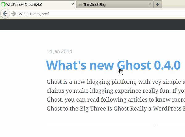 Quick Edit post Ghost