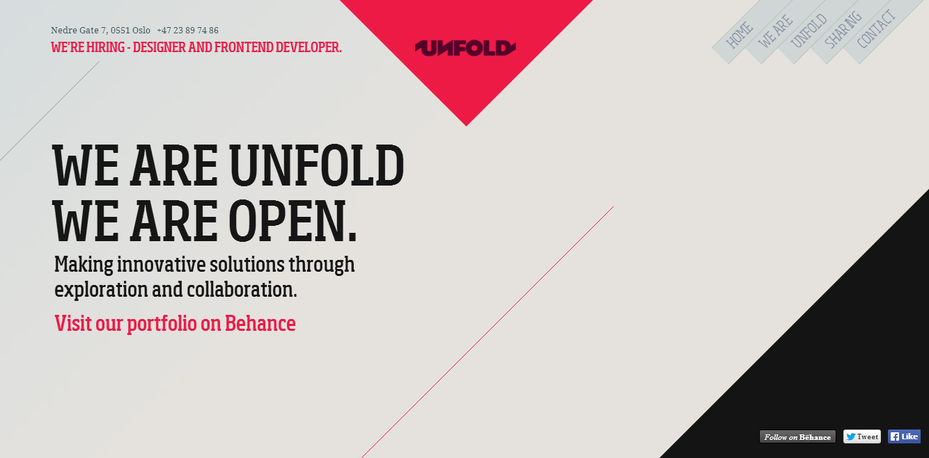 Unfold.no homepage