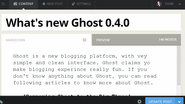 Pages in Ghost