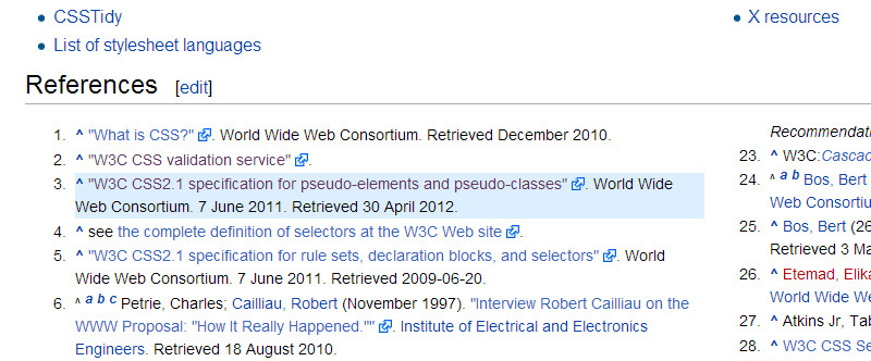 Wikipedia footnotes