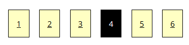 Numbers 1, 2, 3, 5 and 6 underlined in yellow boxes and number 4 is white text on a black box