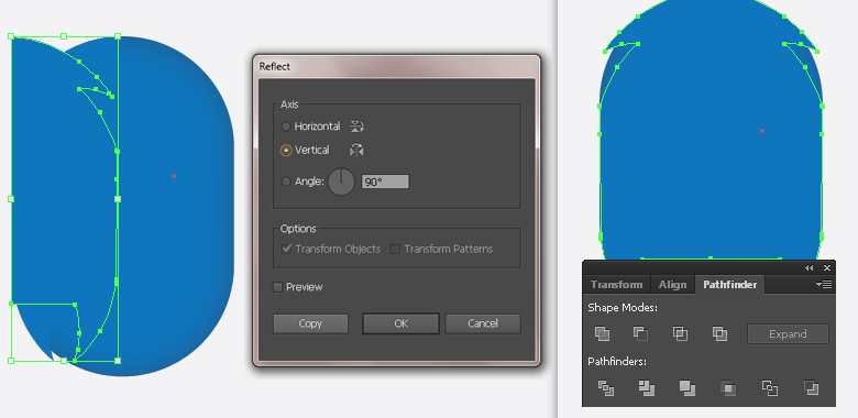 Copy this shape for the right side of character