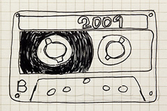 Hand sketch of a cassette tape