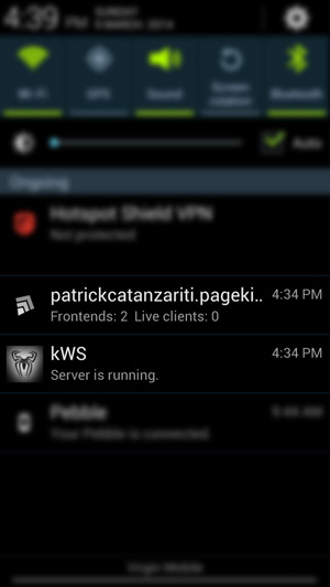 PageKite and kWS running on my phone