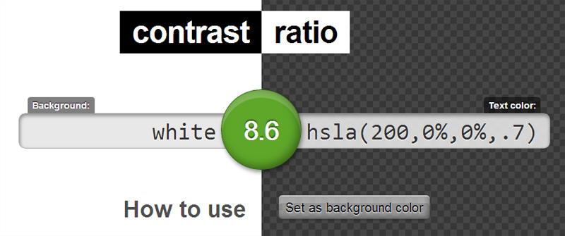 Contrast Ratio testing tool
