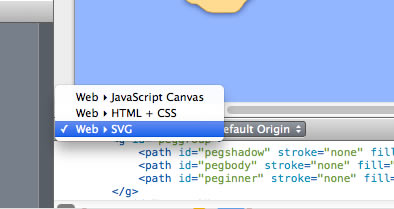 Dropdown: SVG/Canvas or HTML.