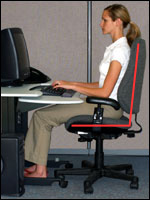 Upright sitting posture: 
