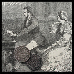 Etching: A young Queen Victoria and Prince Albert 