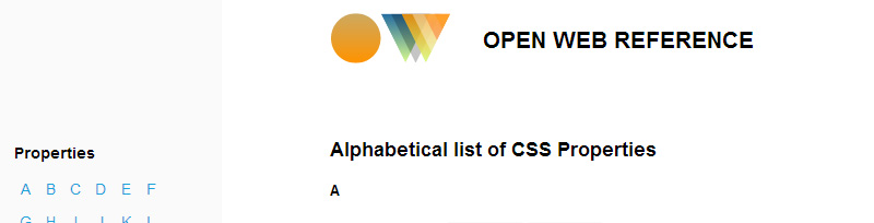Open Web CSS Reference